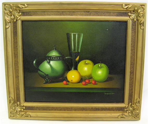 Appraisal: ANTHONY FRANZIA OIL ON CANVAS American th century Still life