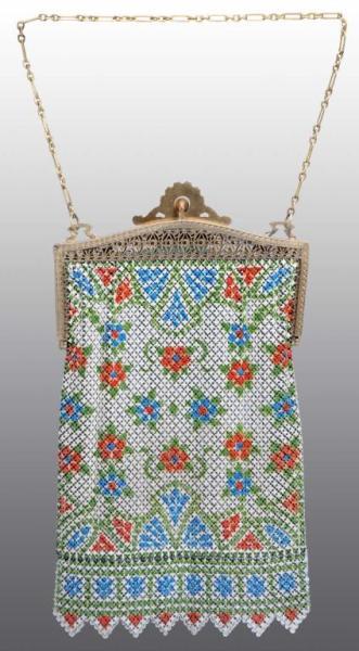 Appraisal: Mesh Victorian Lady's Purse with Floral Design Description By the