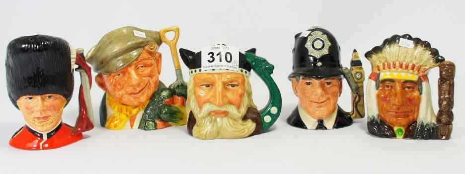 Appraisal: Royal Doulton Small Character Jugs The Gardener D The Guardsman