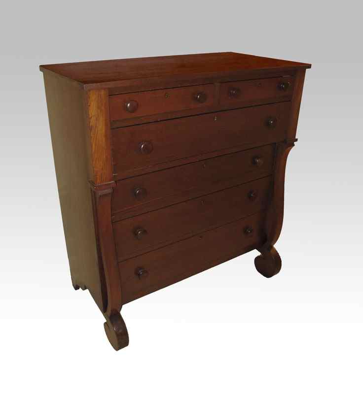 Appraisal: TH CENTURY CHEST OF DRAWERS half top drawers over full