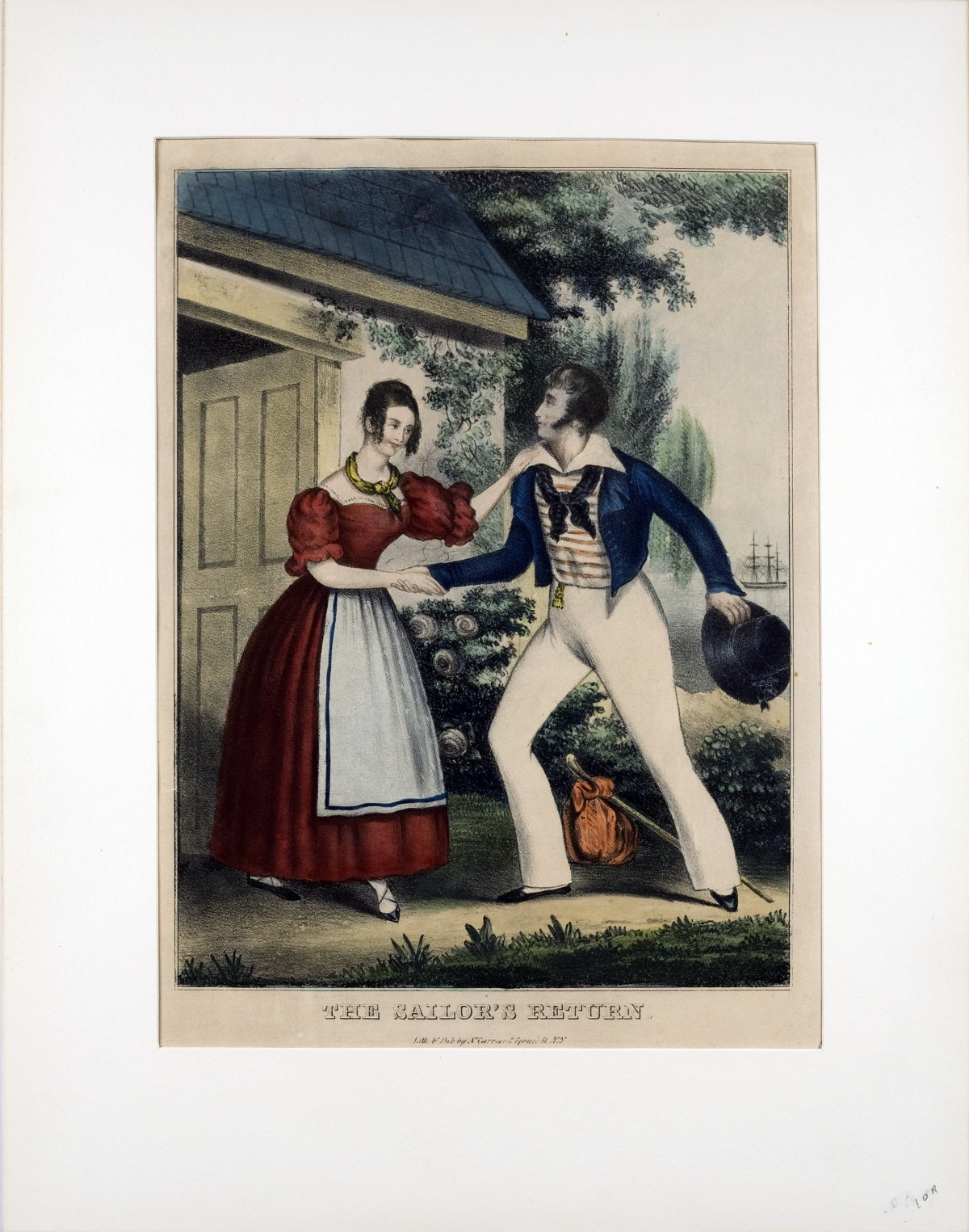 Appraisal: SIX NATHANIEL CURRIER LITHOGRAPHS OF SAILORS AND THEIR SWEETHEARTS Including