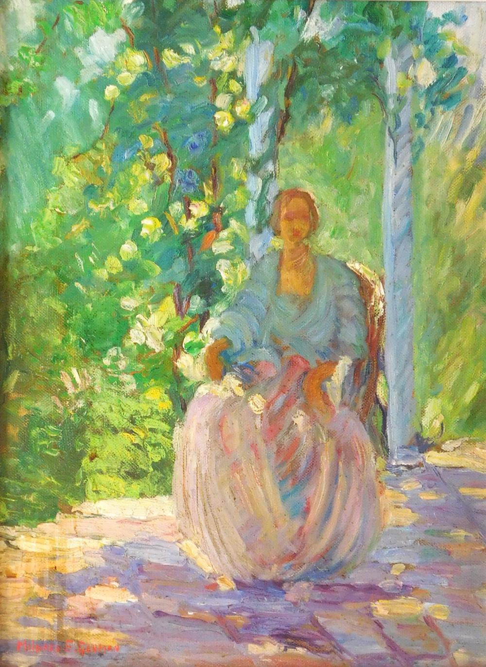 Appraisal: Mildred S Gehman American - Taking it Easy oil on