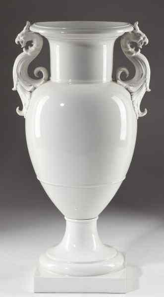 Appraisal: Continental Porcelain Urn th century likely German white body with