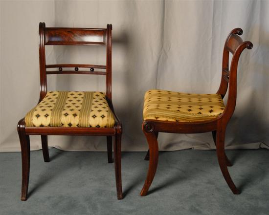 Appraisal: Four French-style Mahogany Side Chairs curved and reeded back posts