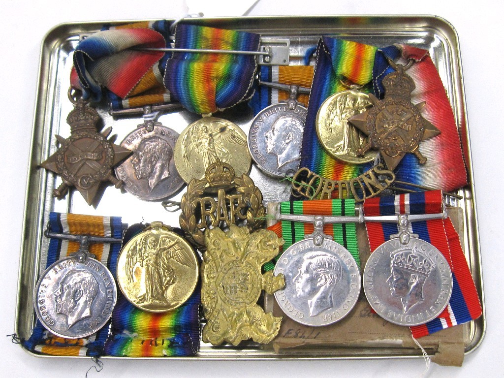 Appraisal: Lot comprising group of WWI medals to PTE W Ward