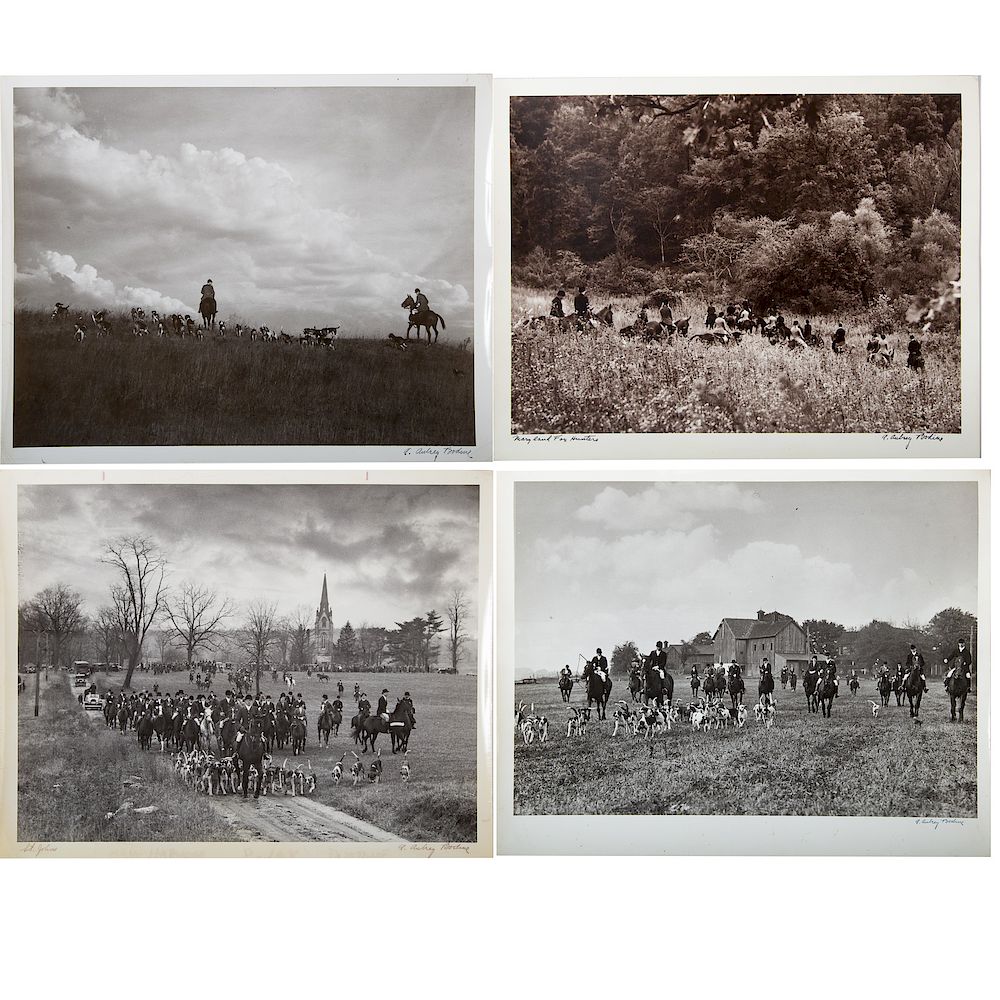 Appraisal: A Aubrey Bodine Four Fox Hunting Photos American - Maryland