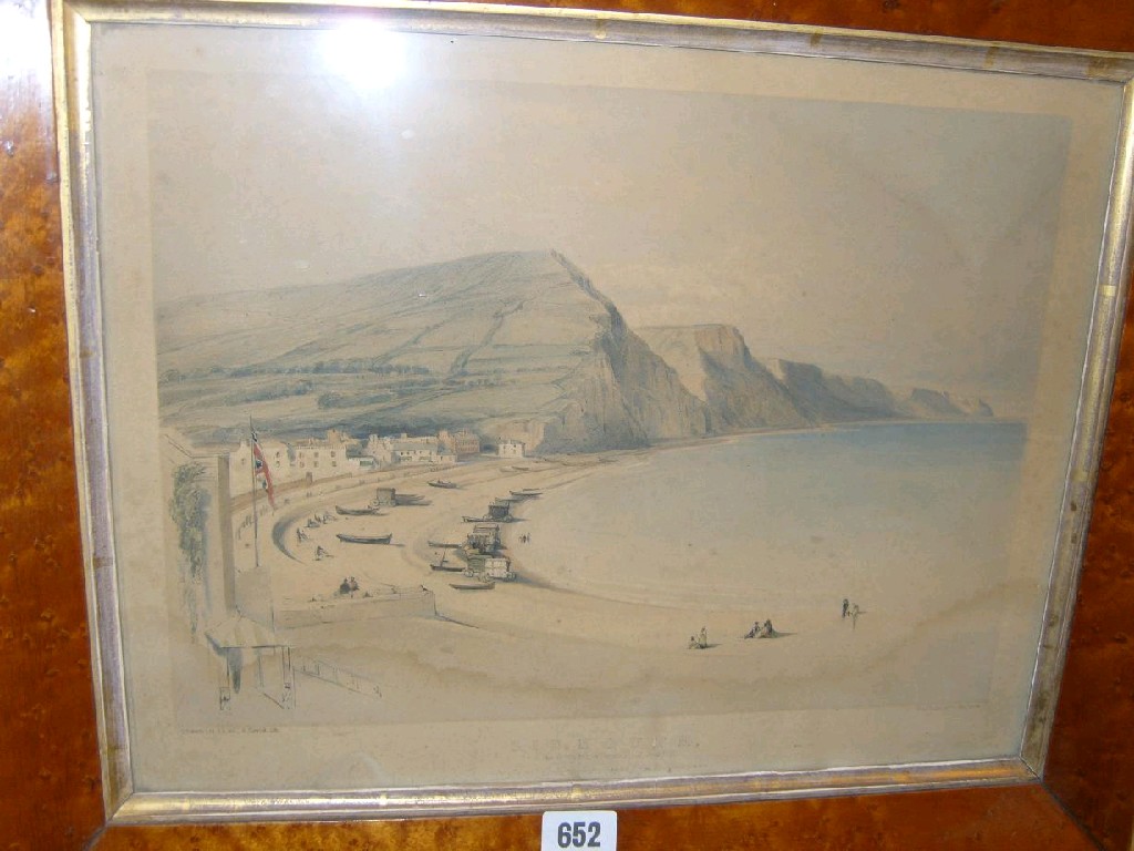 Appraisal: An early th century coloured lithograph a view of Sidmouth