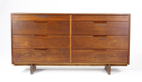 Appraisal: GEORGE NAKASHIMA Cherry eight-drawer dresser with pinned and dovetailed case