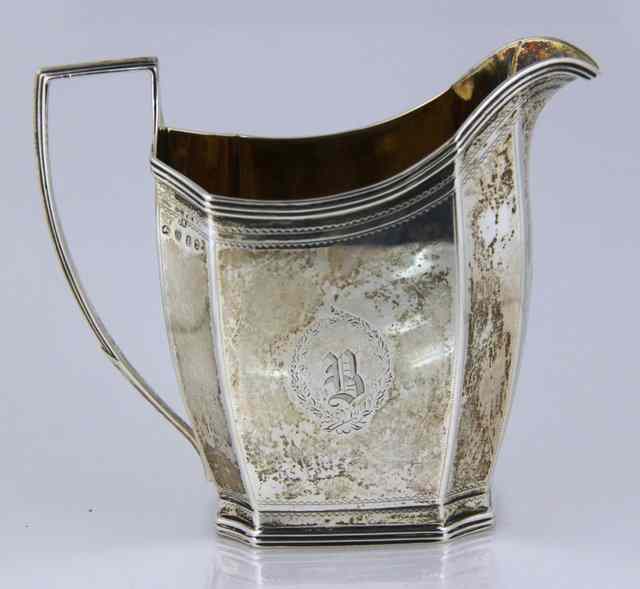 Appraisal: A George III silver cream jug John Robins London of