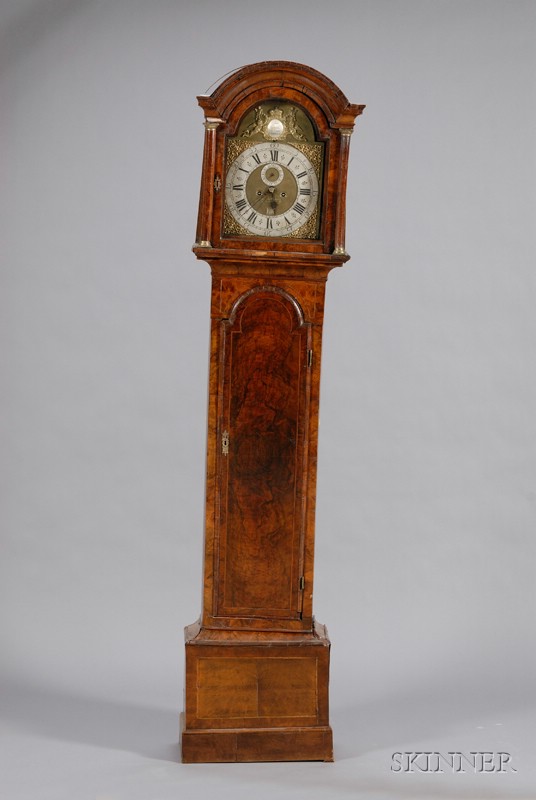 Appraisal: Early Georgian Inlaid Walnut Tall Case Clock c dial signed