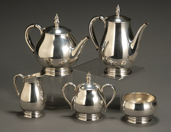 Appraisal: International Silver Co Sterling Five-Piece Coffee and Tea Service Meriden