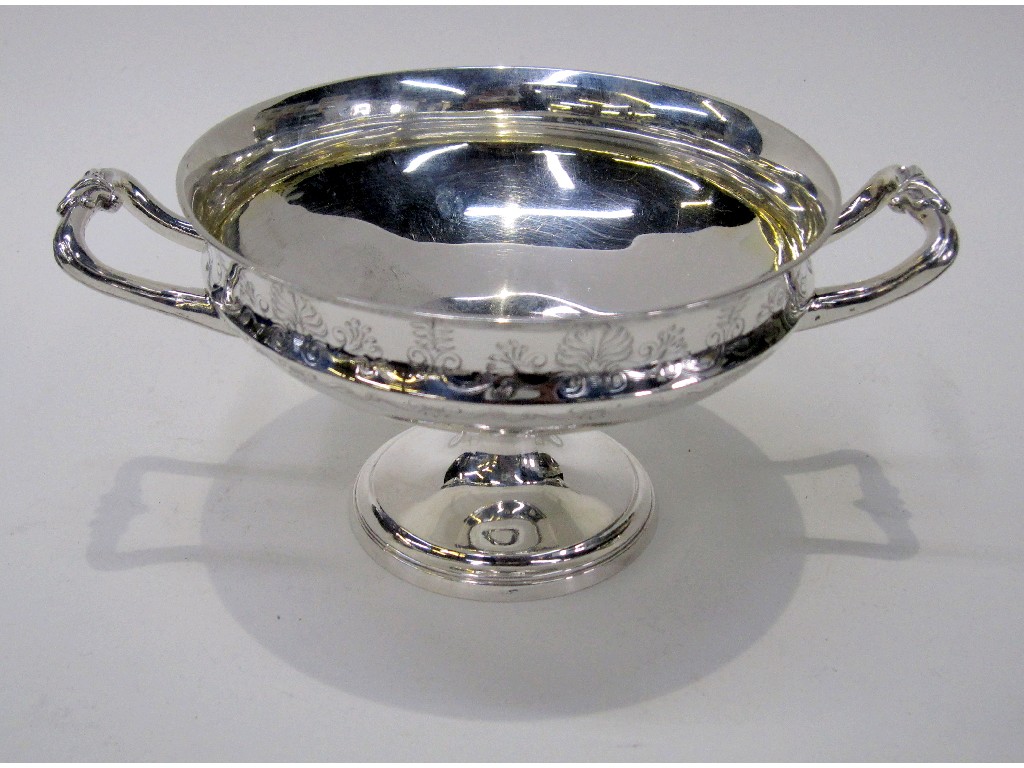 Appraisal: Victorian silver double handled pedestal bowl London