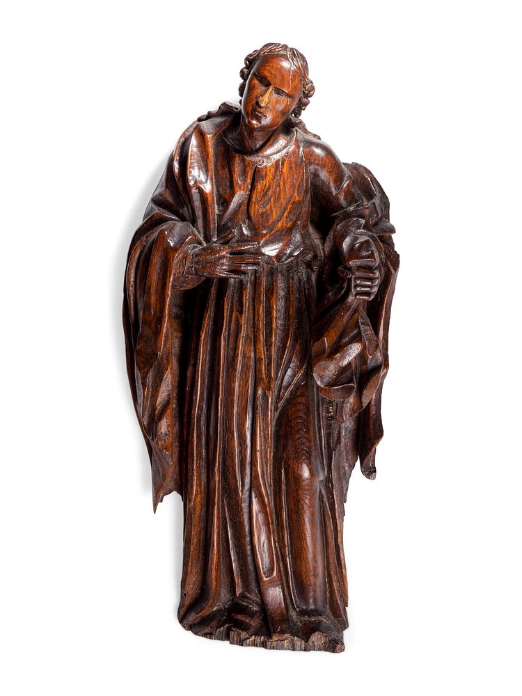 Appraisal: A Continental Carved Wood Figure of a Saint A Continental