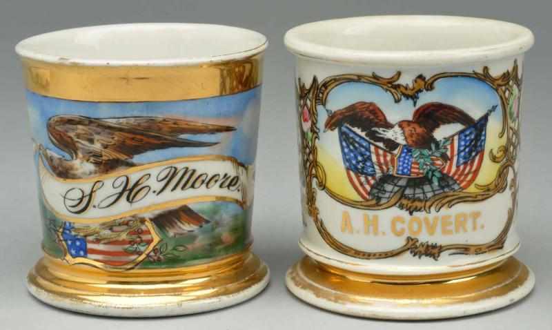 Appraisal: Lot of Eagle Shaving Mugs Includes one gilded L H