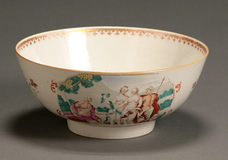 Appraisal: Chinese Export 'Famille Rose' Punch Bowl Qianlong Period - Made