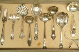 Appraisal: pc Sterling Lot Sugar tongs pierced forks and spoons Serving