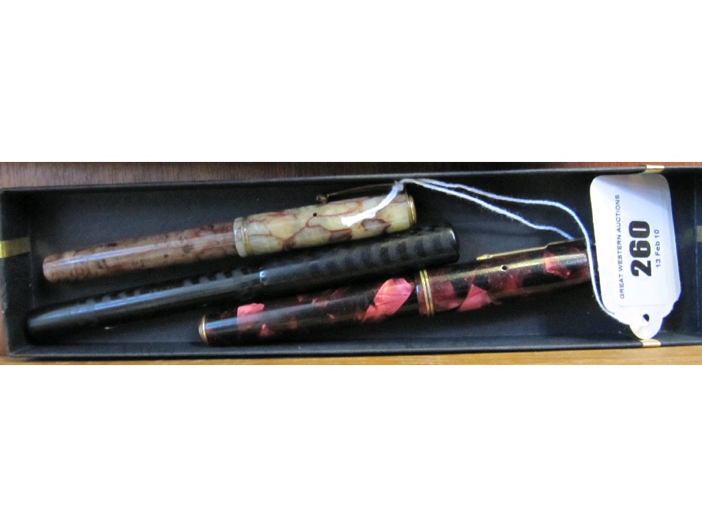 Appraisal: Lot comprising three fountain pens