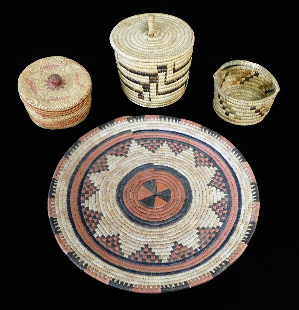 Appraisal: Four Native American baskets including three Papago Tohono O'odham th