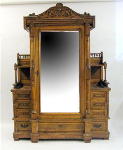 Appraisal: Victorian carved Eastlake walnut wardrobe th century