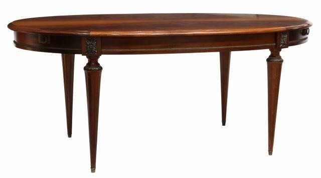 Appraisal: French Louis XVI style mahogany extension table early th c