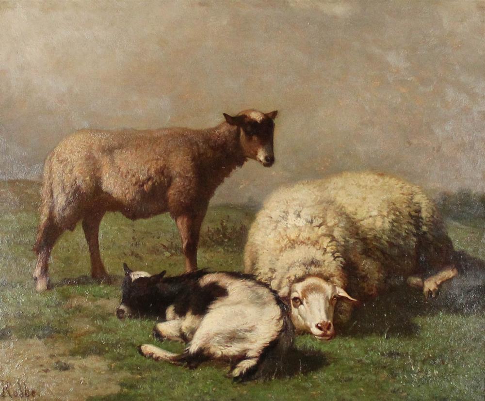 Appraisal: LOUIS ROBBE BELGIAN - SHEEP AND GOAT IN A LANDSCAPE