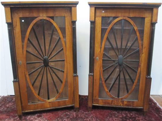 Appraisal: PAIR OF CABINETS A pair of th C continental Biedermeier