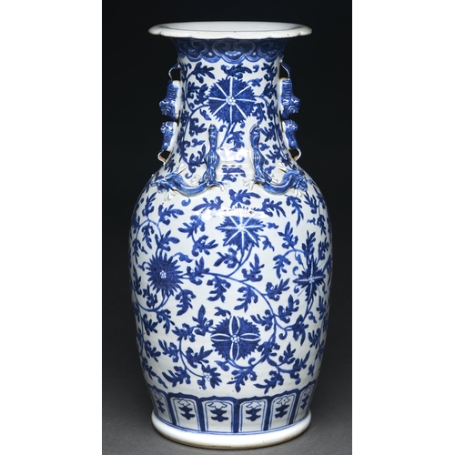 Appraisal: A Chinese blue and white vase Canton th c painted