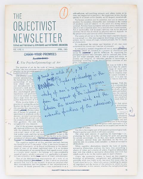 Appraisal: RAND AYN RAND REVISES THE PSYCHO-EPISTEMOLOGY OF ART The Objectivist