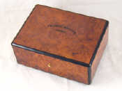 Appraisal: A burr walnut veneered mahogany cigar box x x cm