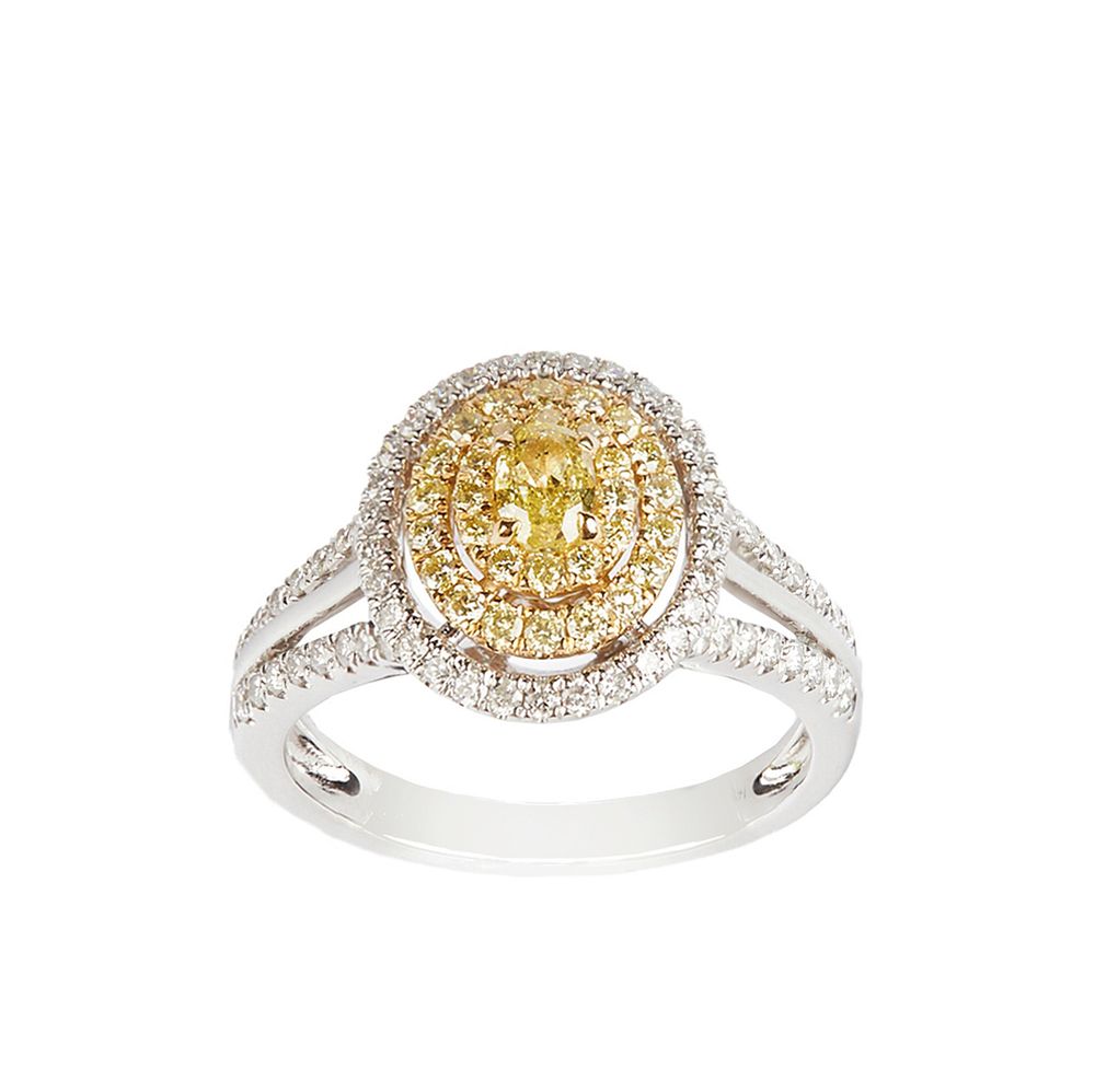 Appraisal: Yellow Diamond Unity Ring Yellow diamond unity ring featuring one