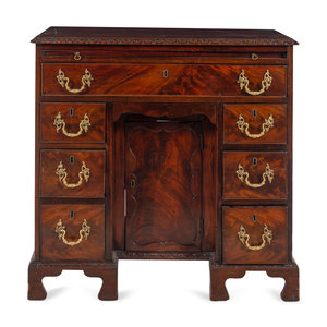 Appraisal: A George III Mahogany Kneehole Desk Late th Century Height