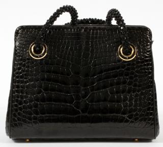 Appraisal: JUDITH LEIBER BLACK ALLIGATOR BAG JUDITH LEIBER BLACK ALLIGATOR BAG