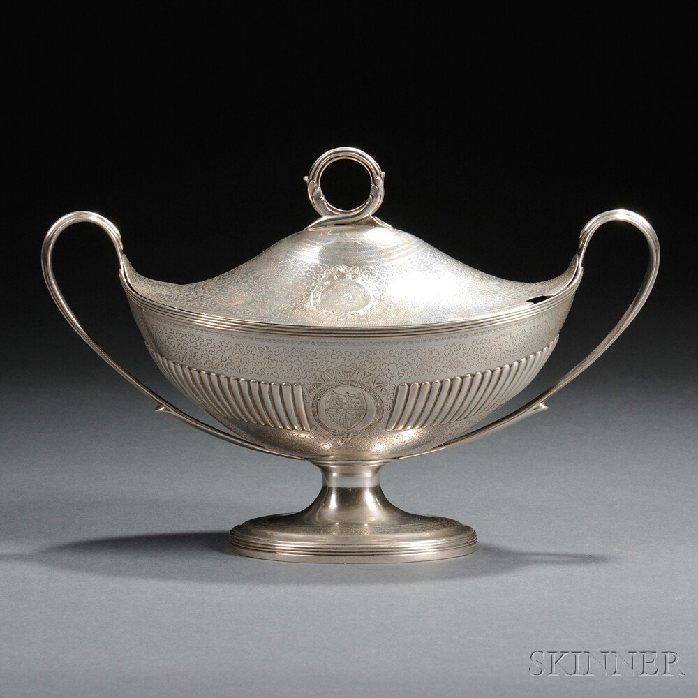 Appraisal: George III Sterling Silver Covered Sauceboat London - Henry Chawner