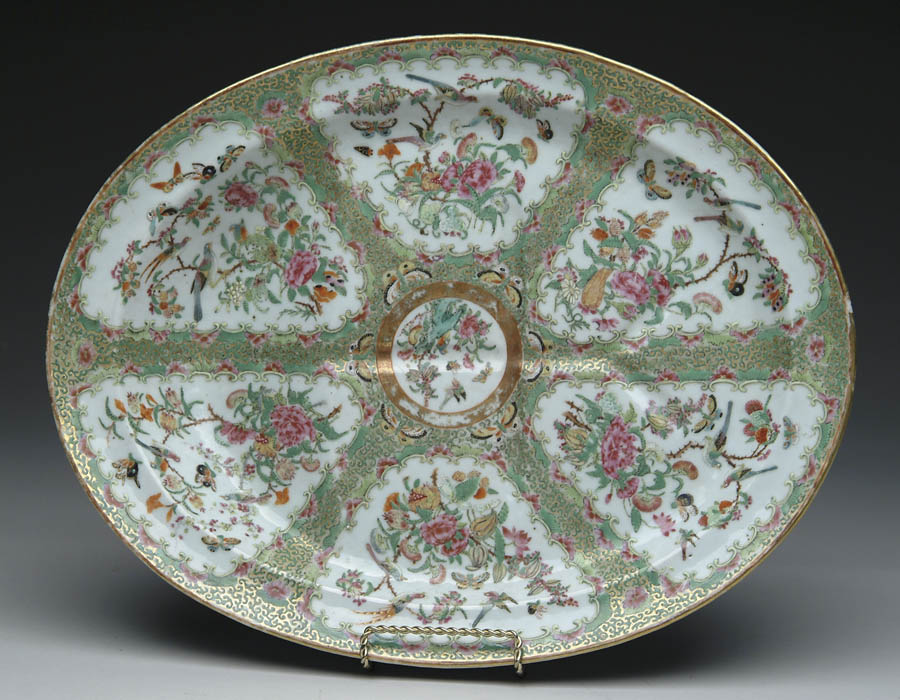 Appraisal: CHINESE EXPORT OVAL WELL AND TREE FAMILLE ROSE MEDALLION PLATTER