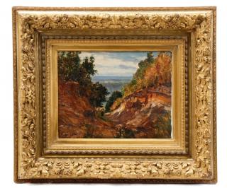 Appraisal: Attrib Paul Petit Mountain Landscape Signed Attributed to Paul Petit