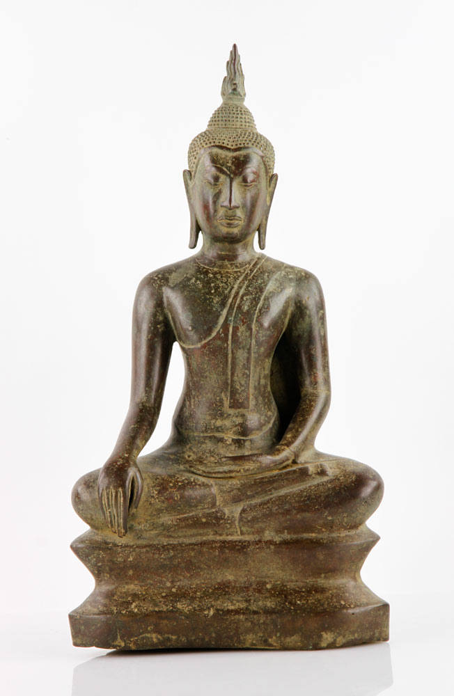 Appraisal: - Bronze Sitting Buddha Uthong Sitting Buddha uthong bronze Thailand