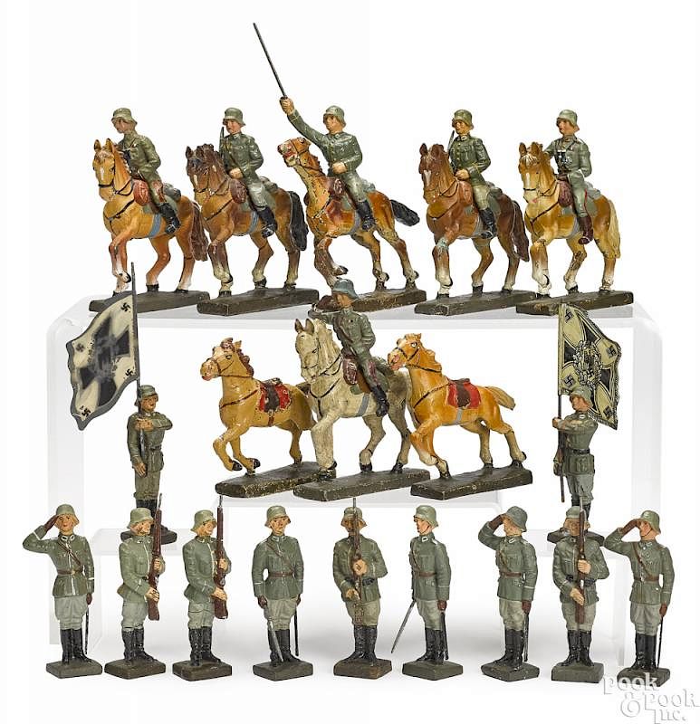 Appraisal: Lineol painted composition soldiers Lineol painted composition soldiers twenty-five pieces