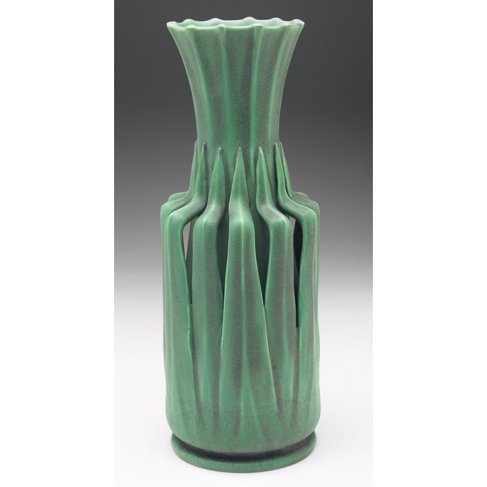 Appraisal: Teco vase in a shouldered form designed by W J