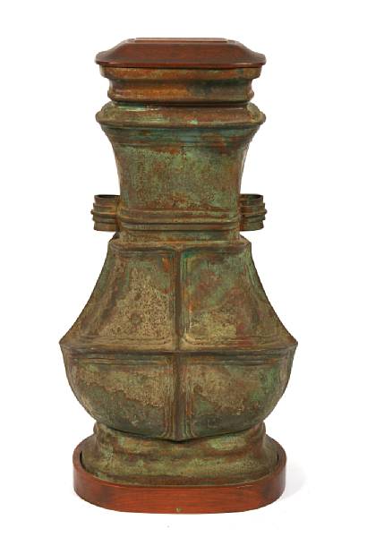 Appraisal: A Chinese cast bronze hu form vase th century height