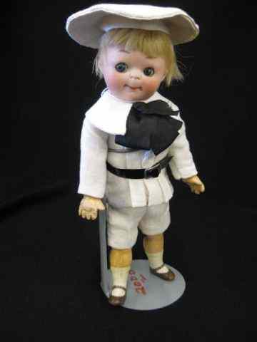 Appraisal: 'Googlie Eye'' Bisque Head Boy Doll byHeubach-Koppeldorf - composition body