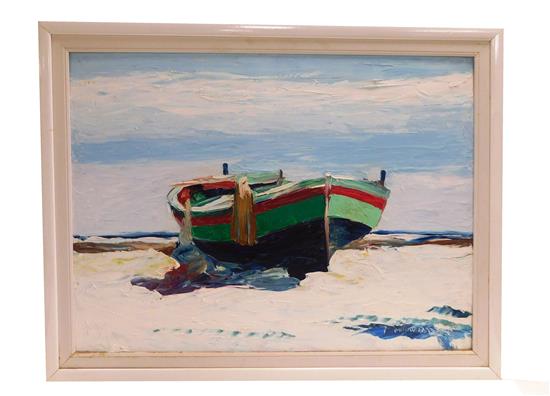 Appraisal: Mario Berrino Italian - acrylic on Masonite coastal seascape depicting