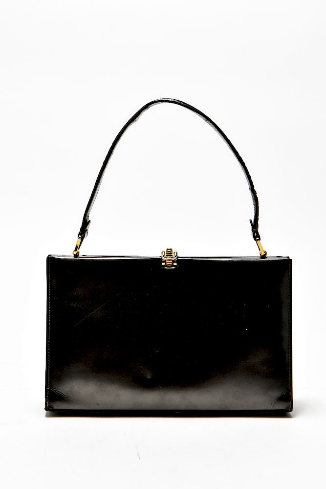 Appraisal: Gucci Vintage Black Leather Purse Gucci vintage black leather purse