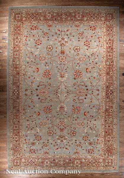 Appraisal: A Persian Carpet blueish-grey ground muted brown border with overall