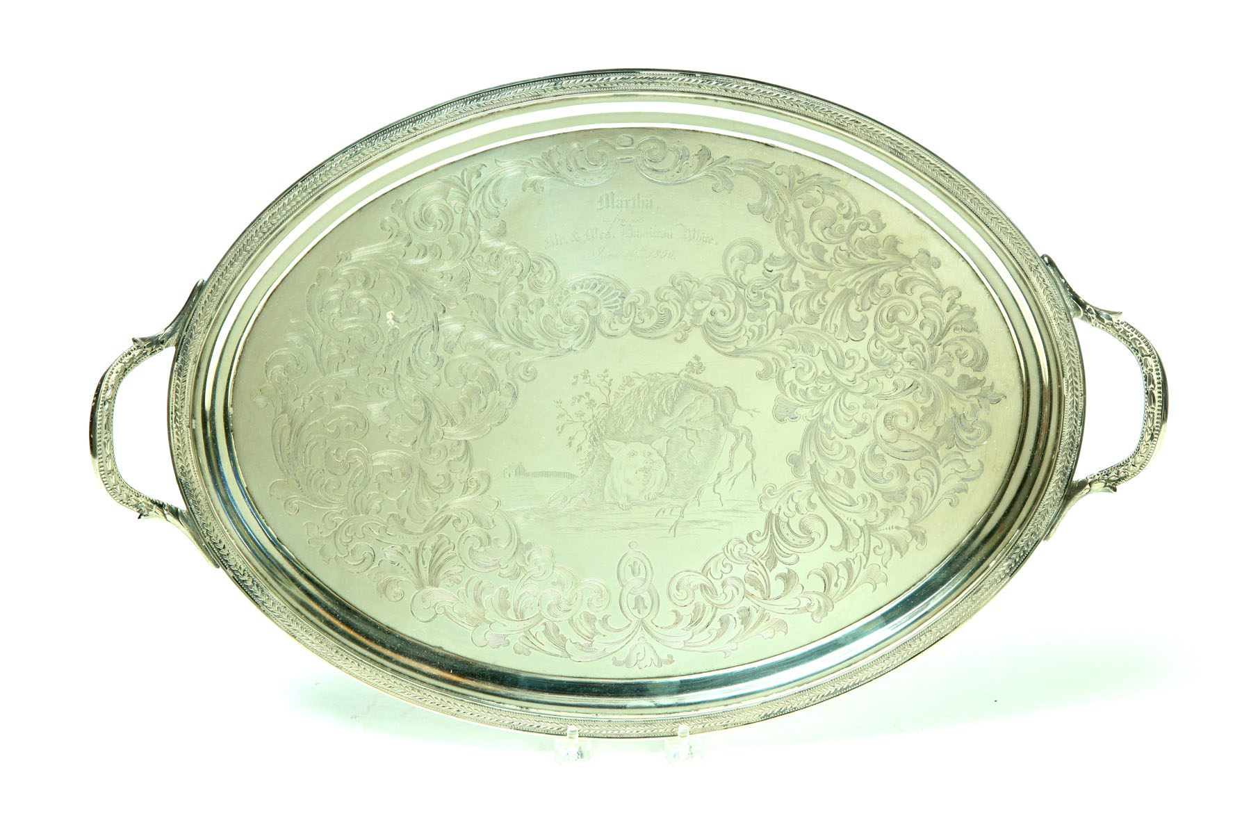 Appraisal: COIN SILVER TRAY Marked for Ball Black Co New York