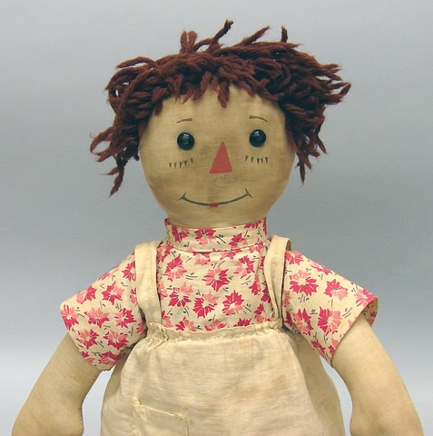 Appraisal: Cloth Antique cloth doll Volland Raggedy Ann with printed face