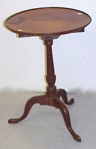 Appraisal: Late th C dish top candlestand with candle drawer probably