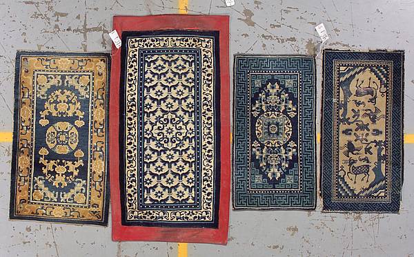 Appraisal: Four th century Chinese rugs size approximately ft in x