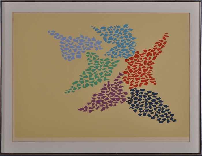 Appraisal: ROBERT GOODNOUGH - UNTITLED Serigraph in colors on colored paper