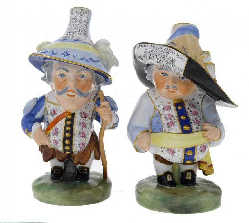 Appraisal: A PAIR OF ROYAL CROWN DERBY FIGURES OF MANSION HOUSE