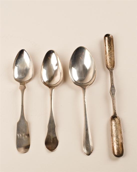 Appraisal: Four Pieces of Silver Flatware a th C double end